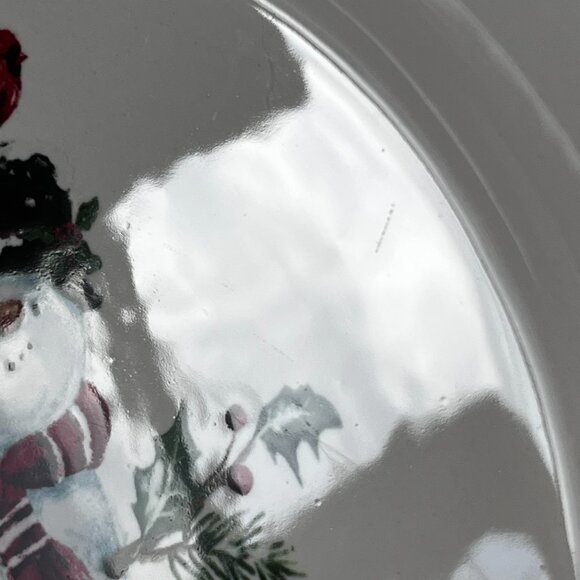 Pair of Pier 1 Winter Wonders Ironstone 9" Salad Plates Christmas Snowman Bird - Picture 7 of 8